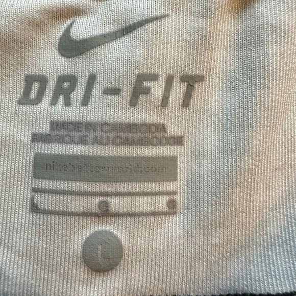 Nike Dri-Fit Women‎ Legging Black White Geometric Elastic Waist crop size large - Picture 4 of 8